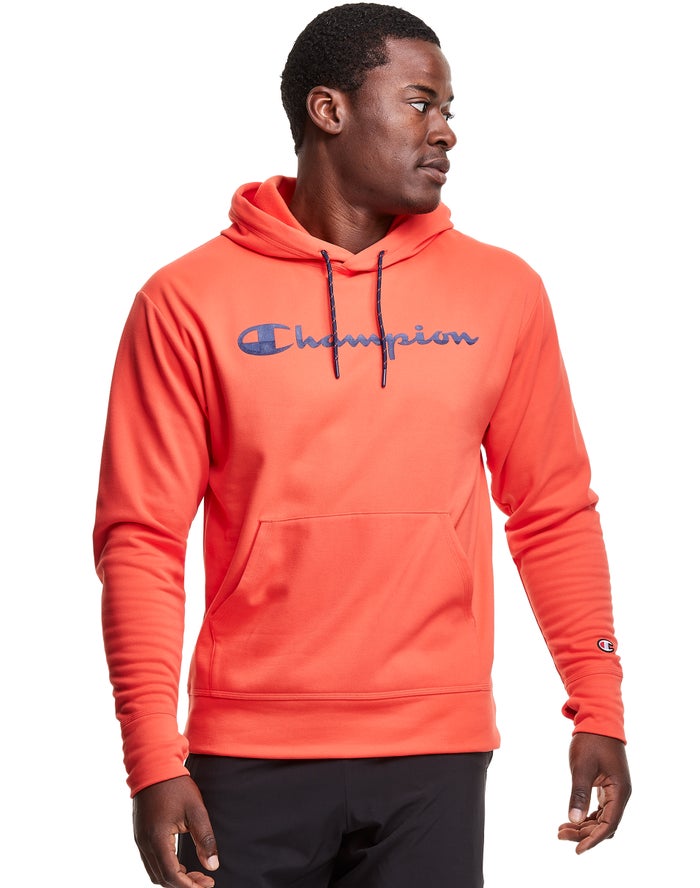 Champion Game Day Script Logo Hoodie Heren - Oranje - Belgie 0271KGDMQ